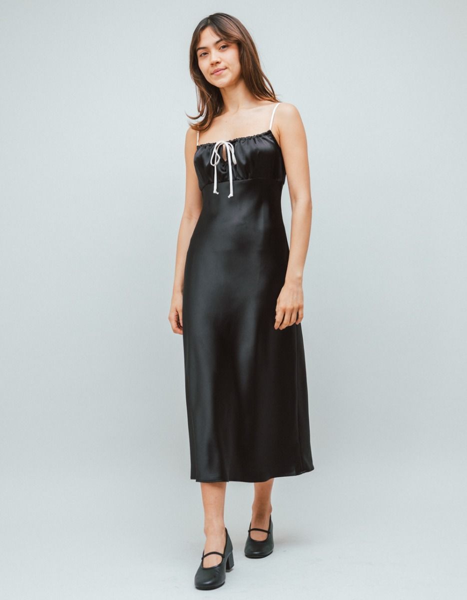 Nat Contrast Tie Dress_1