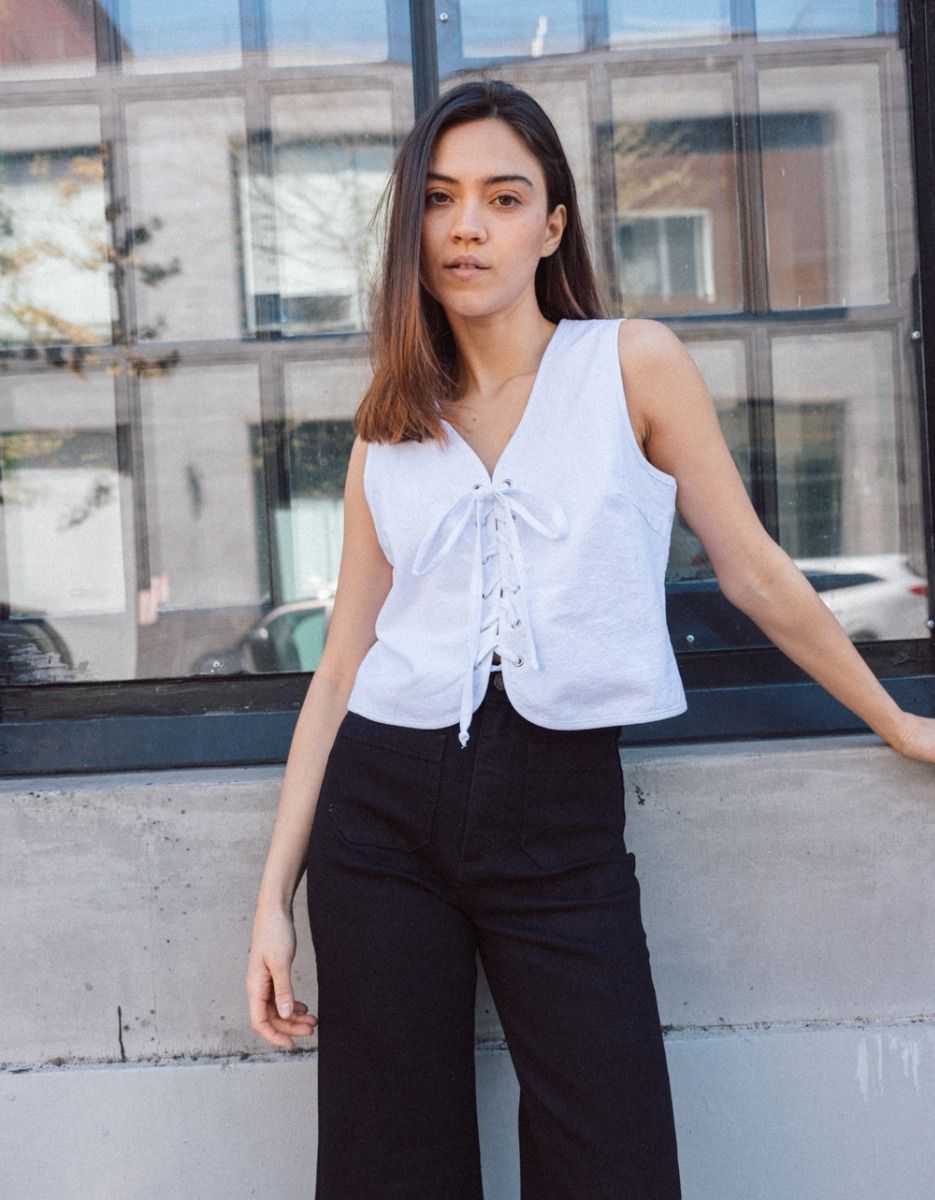 Lace-Up Cotton Top_1