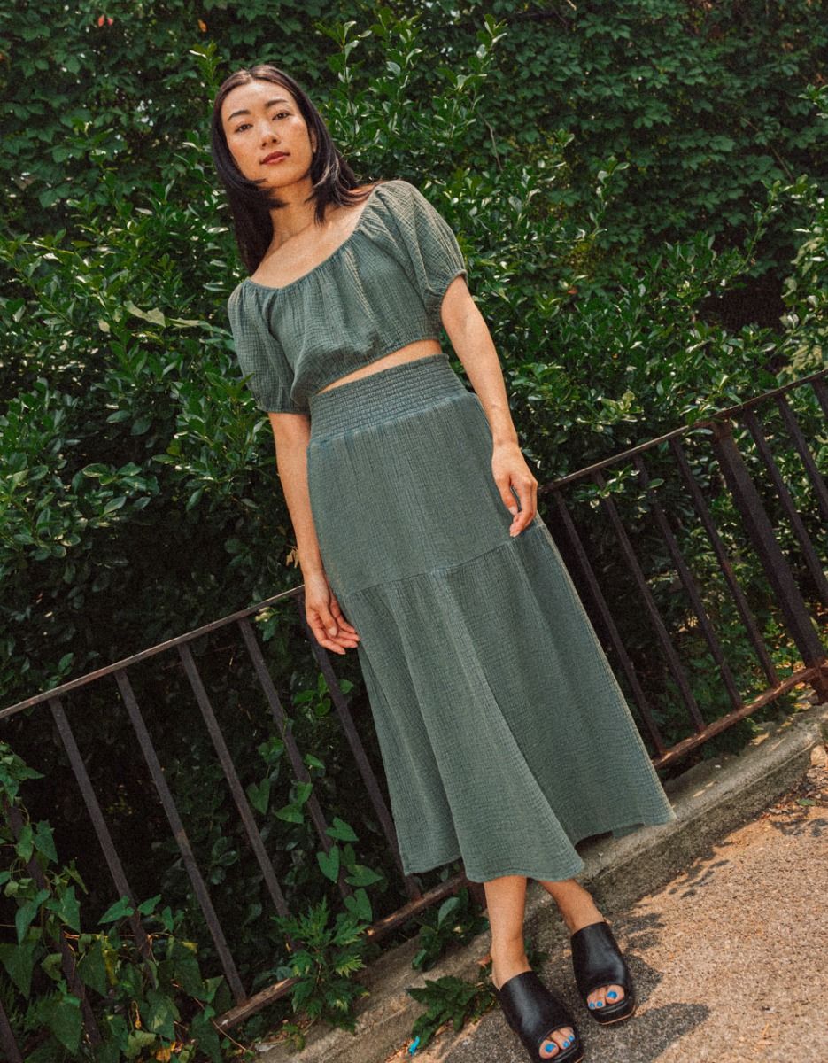 Olia Gauze Midi Skirt_3