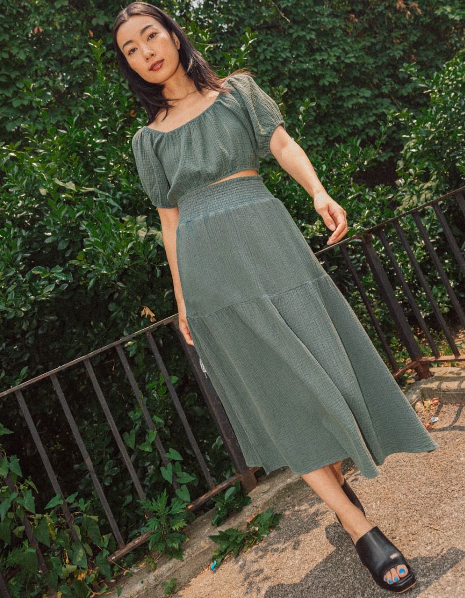 Olia Gauze Midi Skirt_1