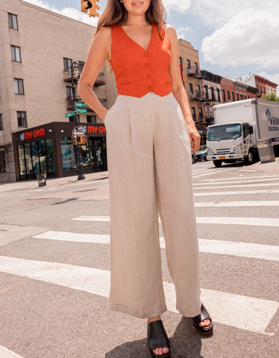 Nera Linen Trouser in Oat_2