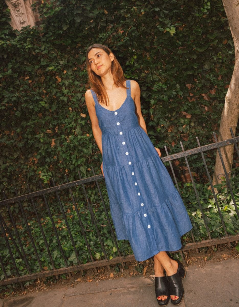 Lino Tiered Midi Dress_1