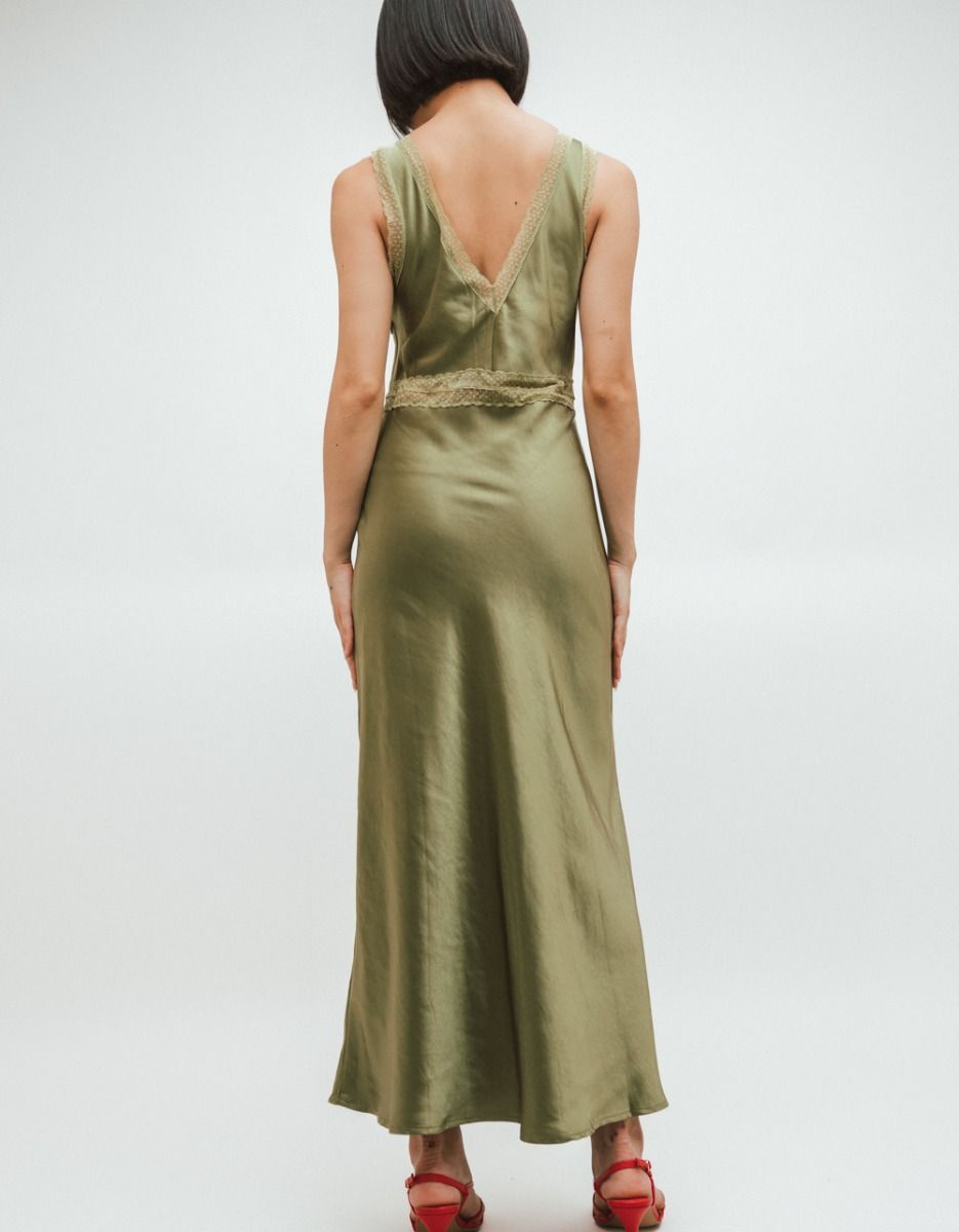 Olive Vee Satin Maxi Dress_3