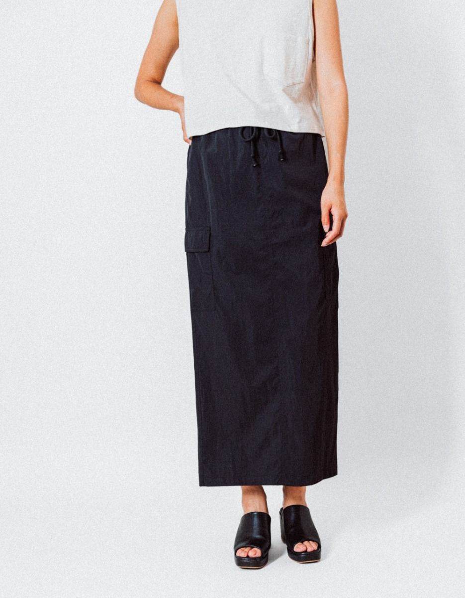 Santorini Cargo Skirt in Black_1
