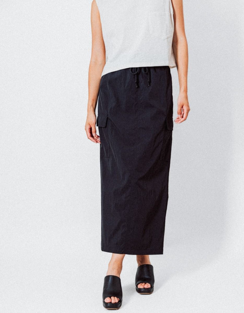 Santorini Cargo Skirt in Black_2