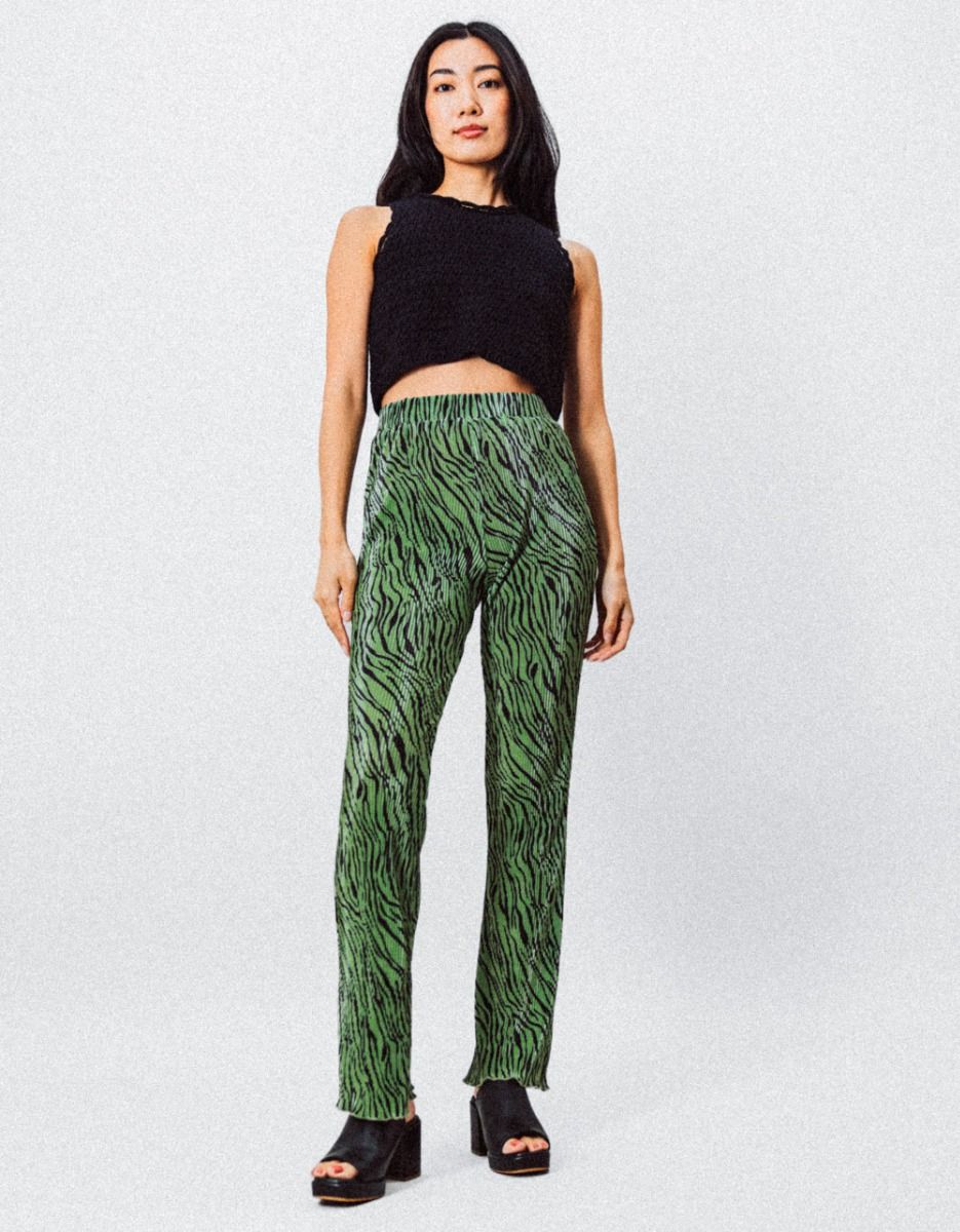 Plisse Zebra Flare Pants_1