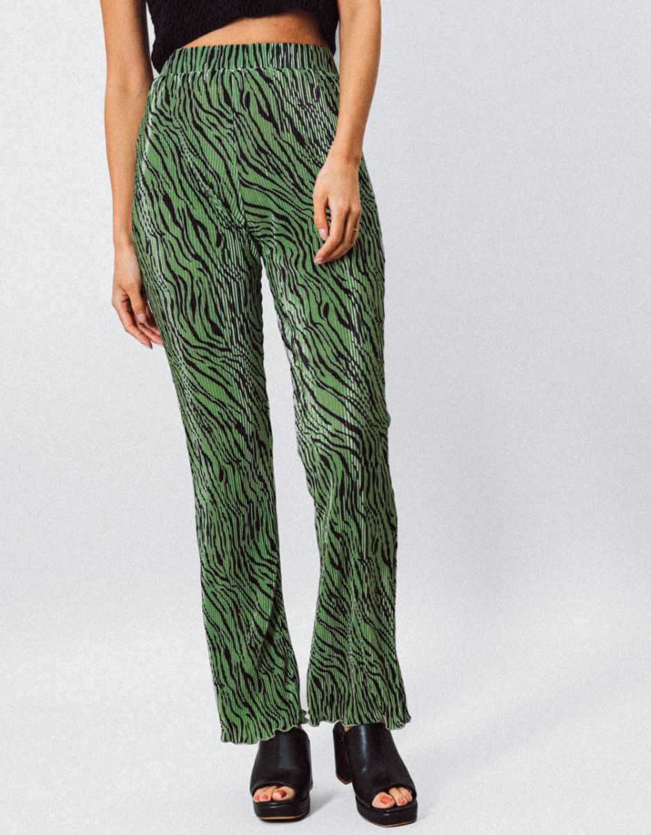 Plisse Zebra Flare Pants_2