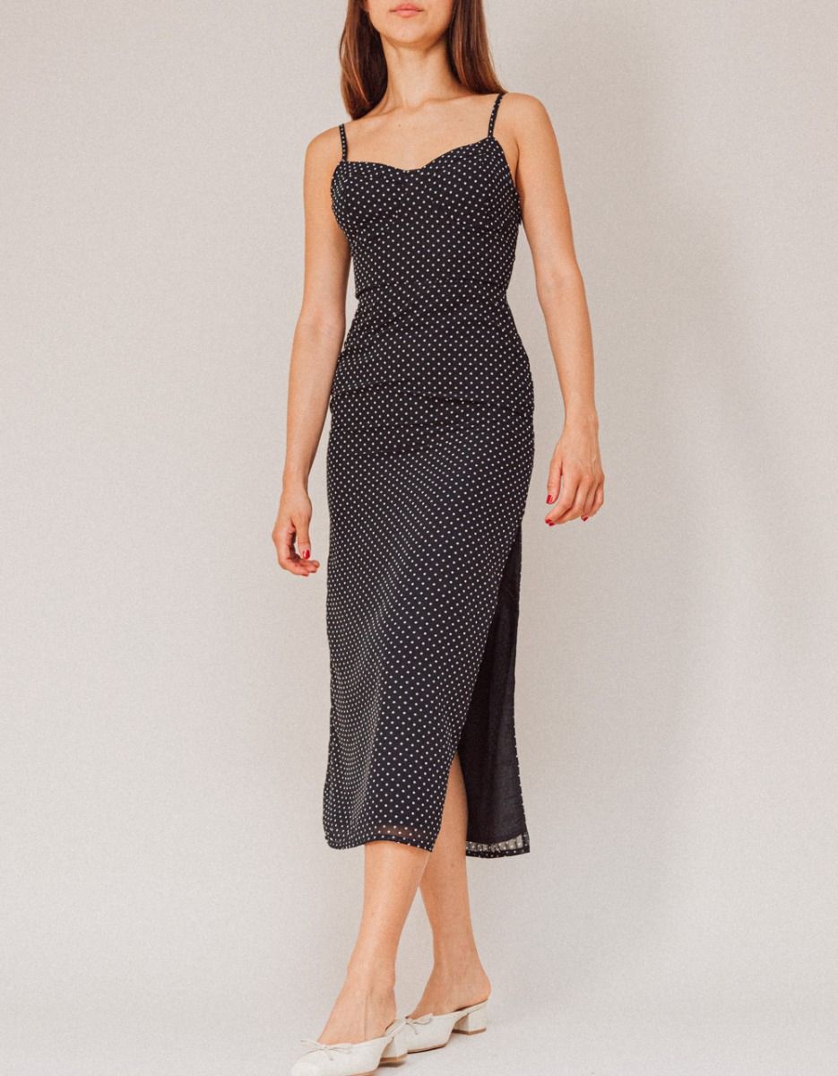 Celia Dotted Midi Dress_3