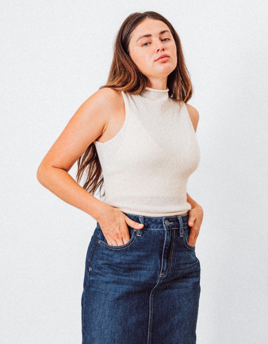 Cou Knit Tank in Natural_3