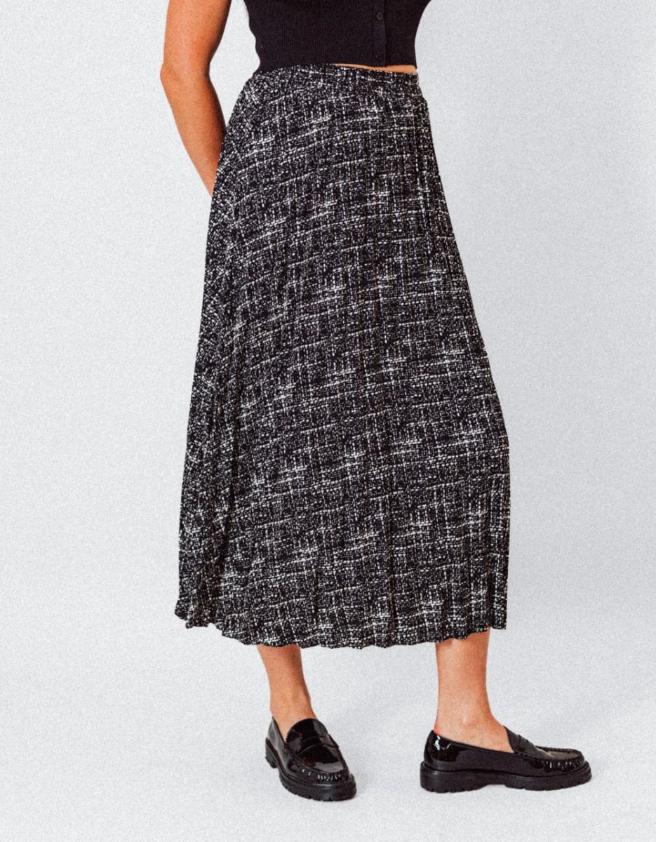 Tweed Print Midi Skirt_2