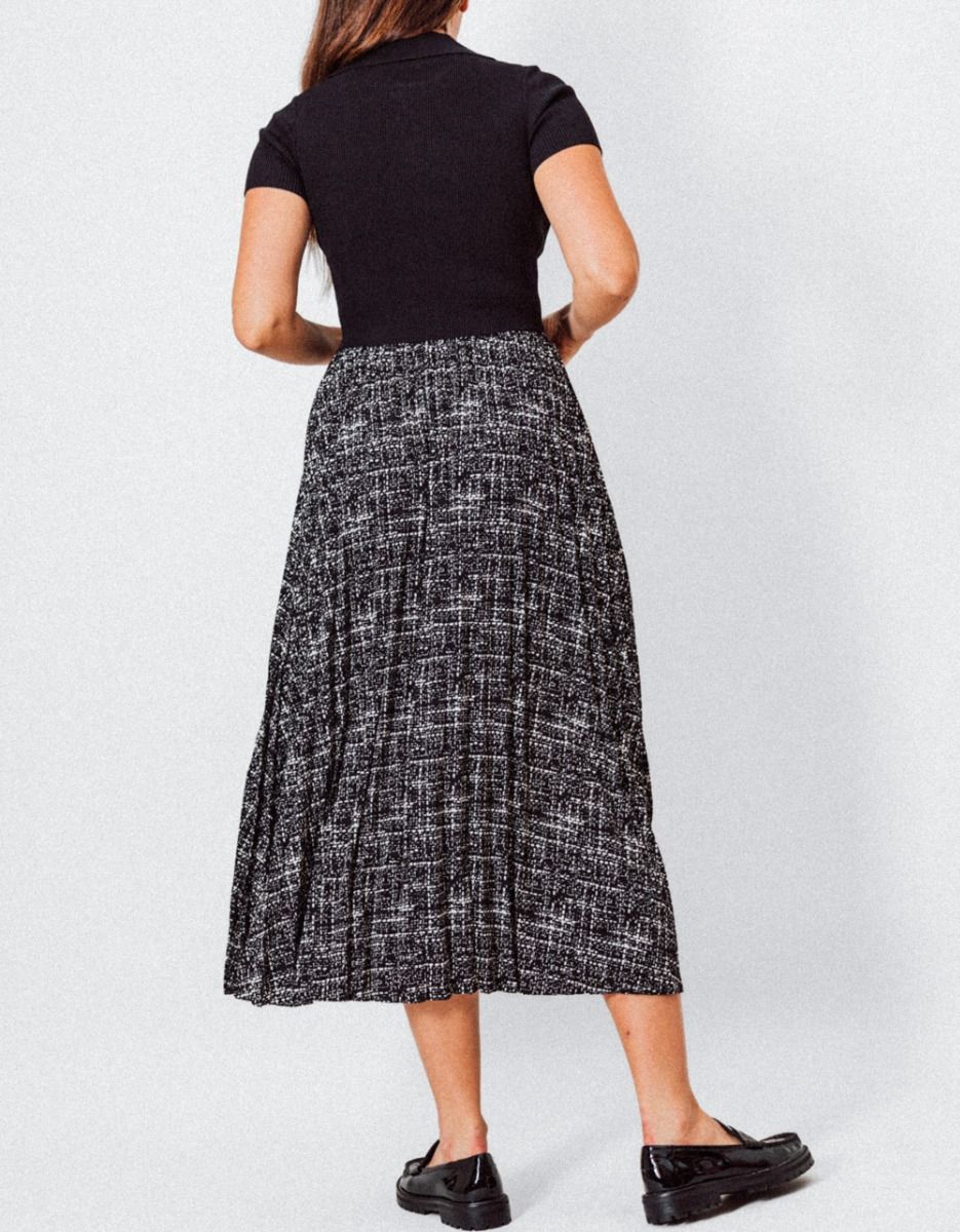Tweed Print Midi Skirt_5
