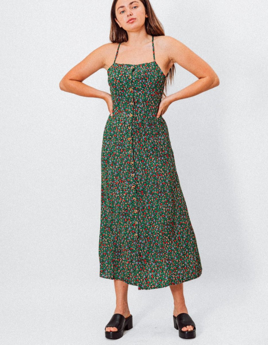 Ditsy Button Front Maxi_2