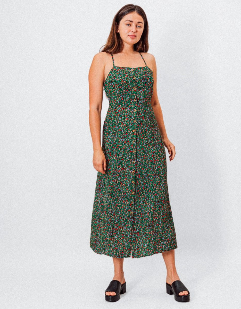 Ditsy Button Front Maxi_3