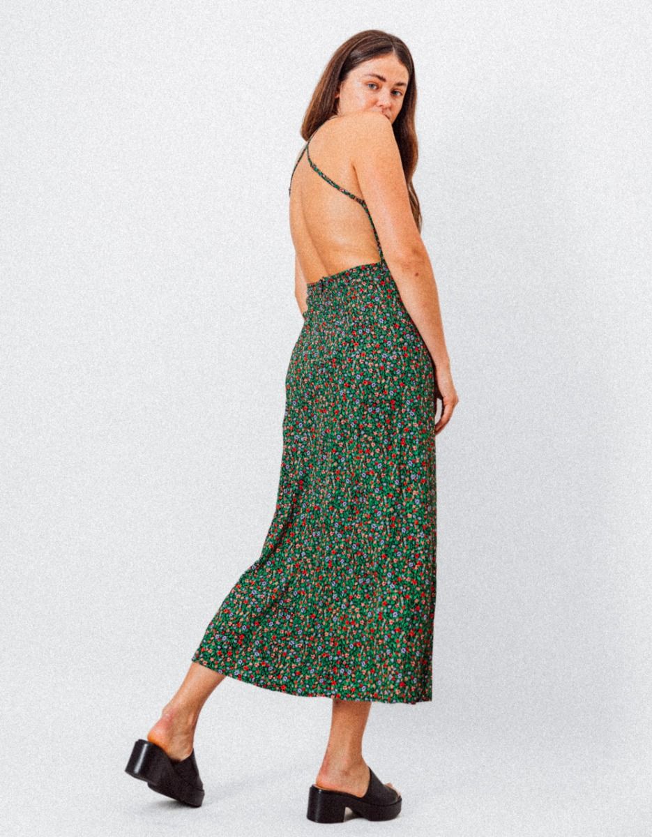 Ditsy Button Front Maxi_4