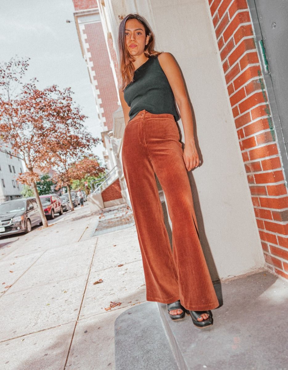 Velours Pants in Brown_4