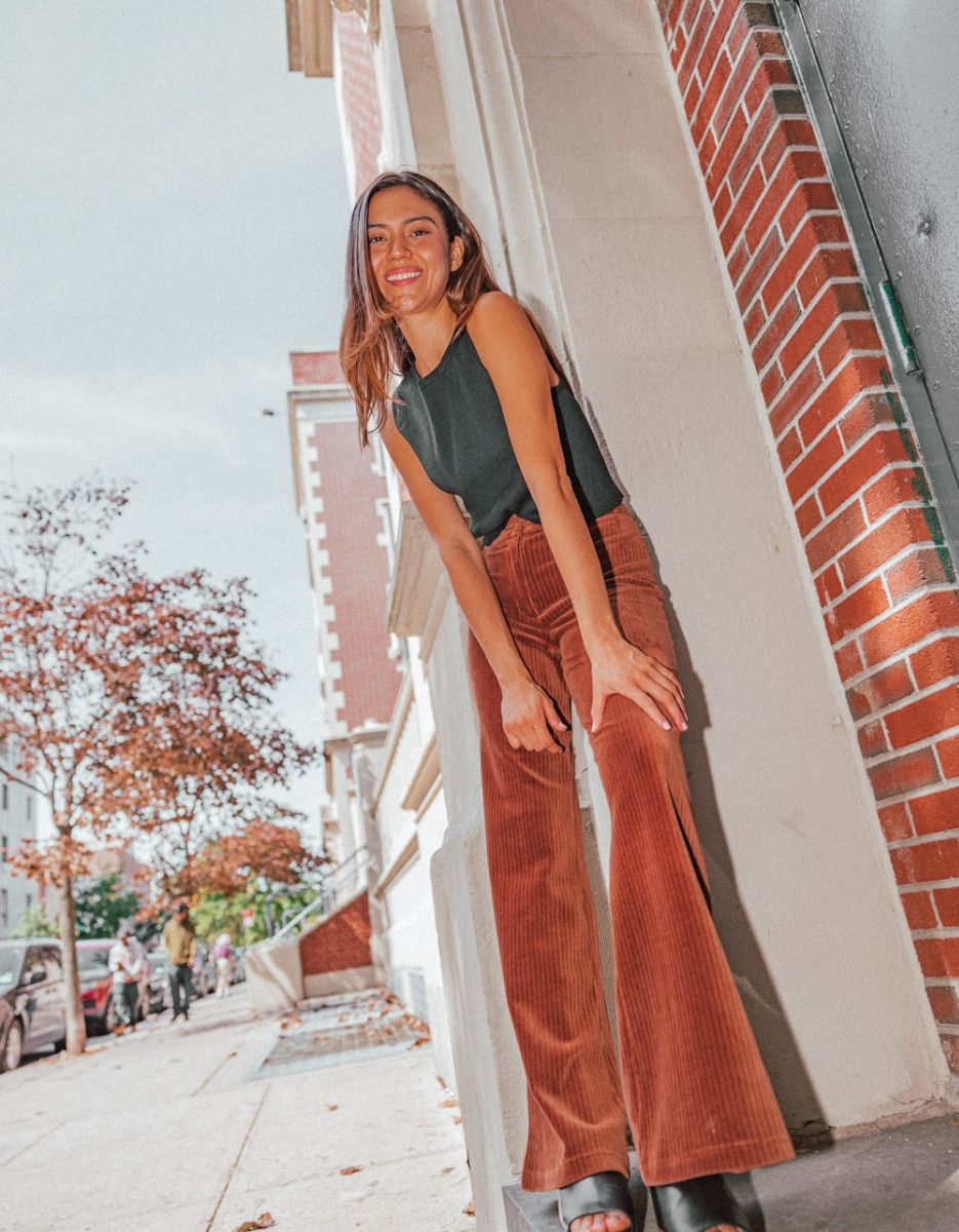 Velours Pants in Brown_3