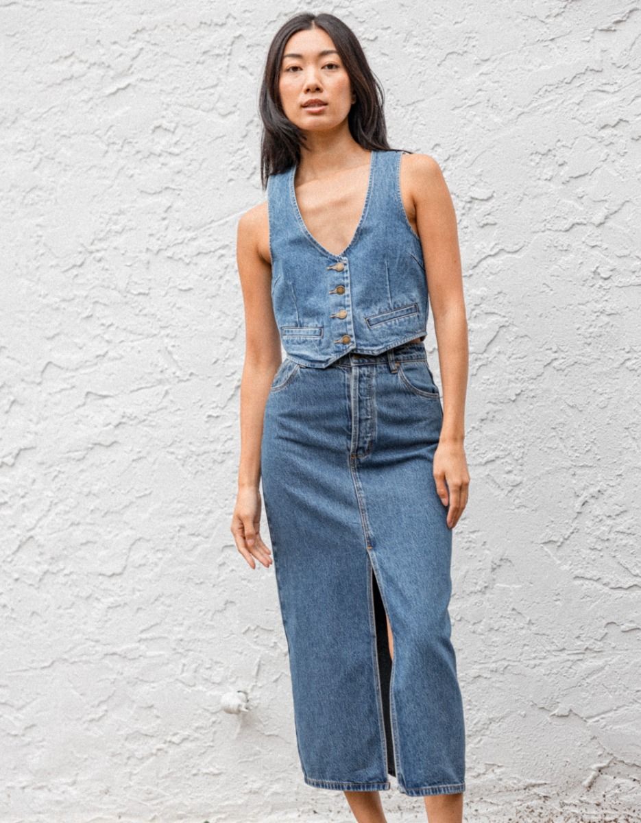 Chicago Denim Midi Skirt_2