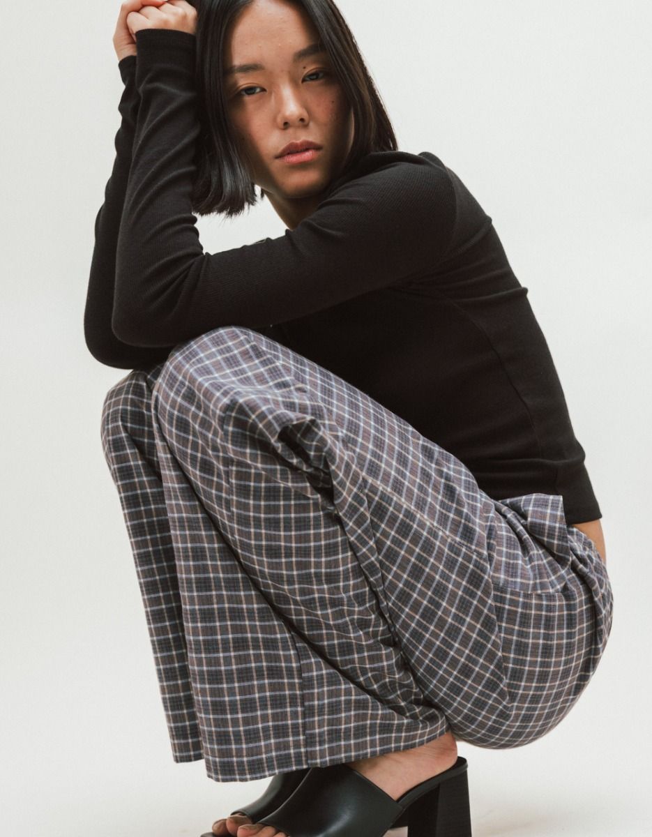 Plaid Drawstring Pants_1