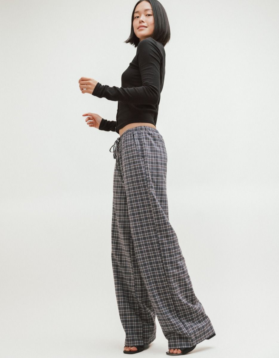 Plaid Drawstring Pants_4