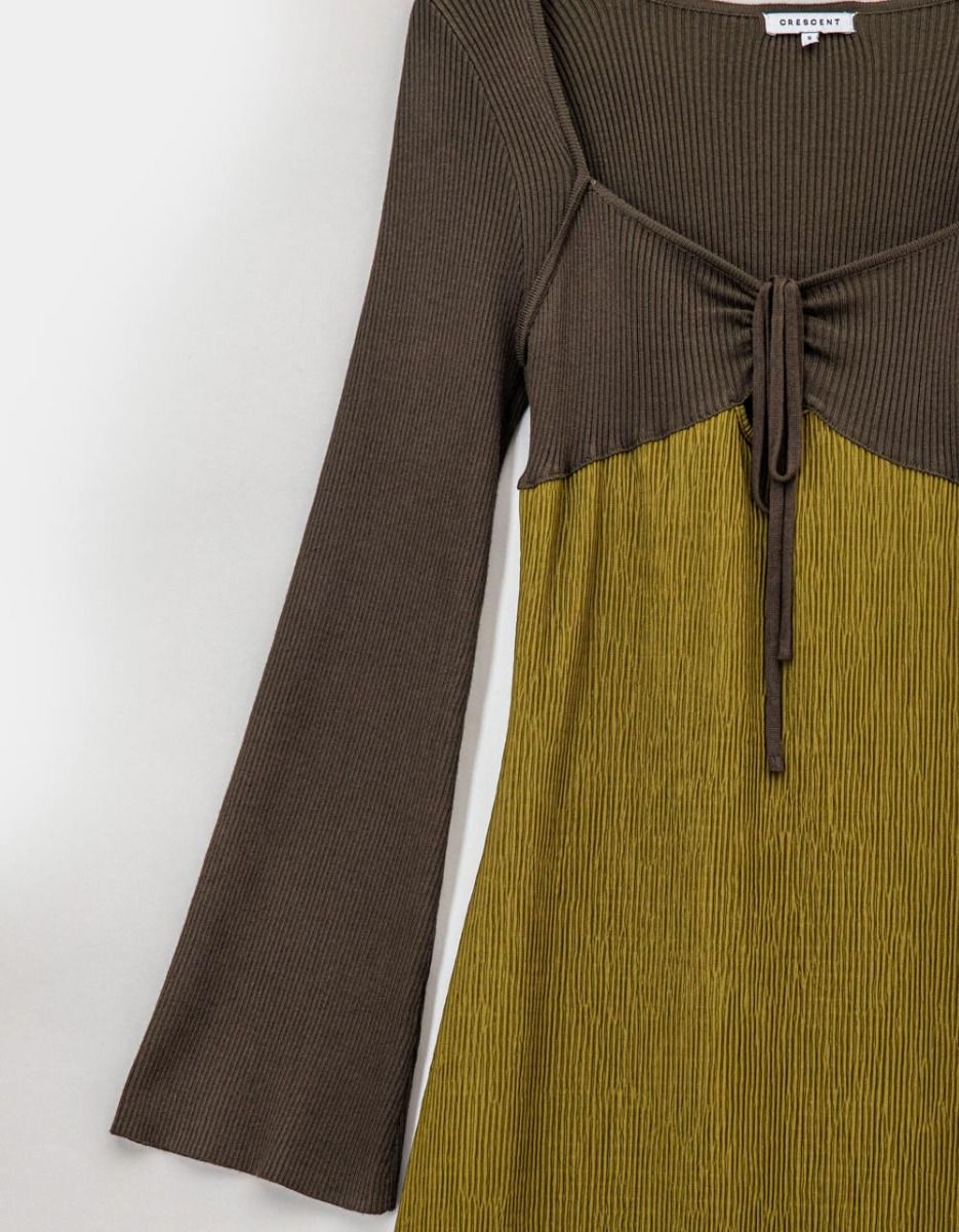 Ava Mix Media Midi in Olive_5