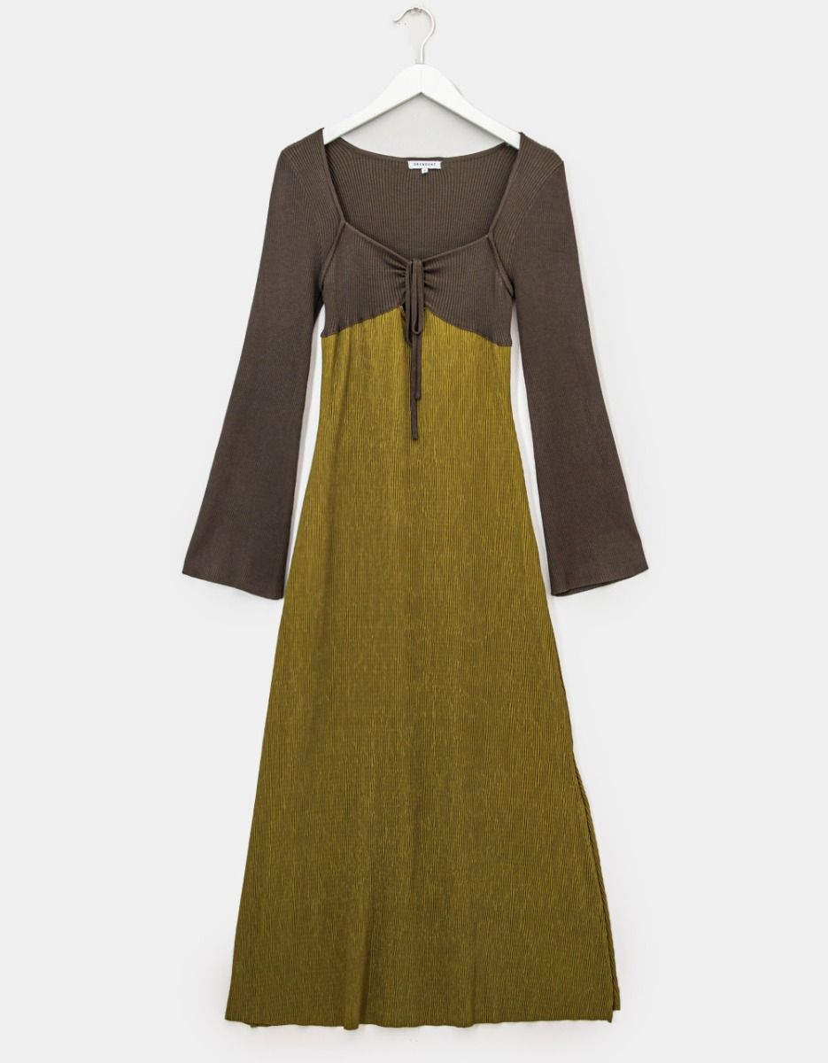 Ava Mix Media Midi in Olive_0