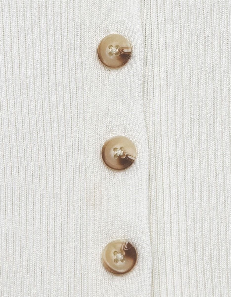 Baby Rib Cardi in Ivory_1