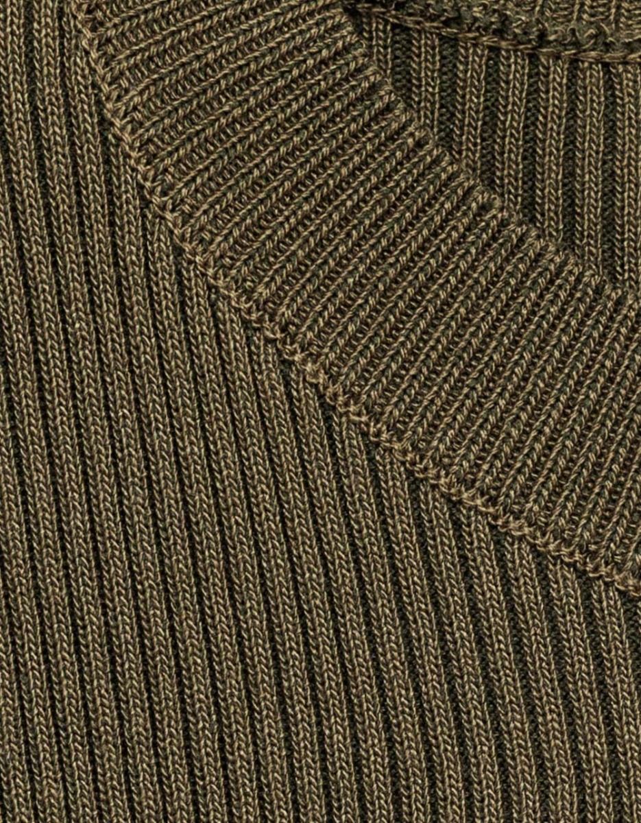 Baby Rib Cardi in Olive_1