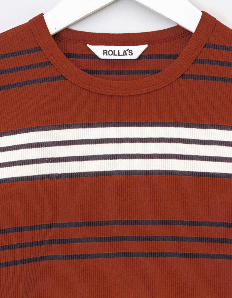 Baby Rib Tee in Chestnut Stripe_2
