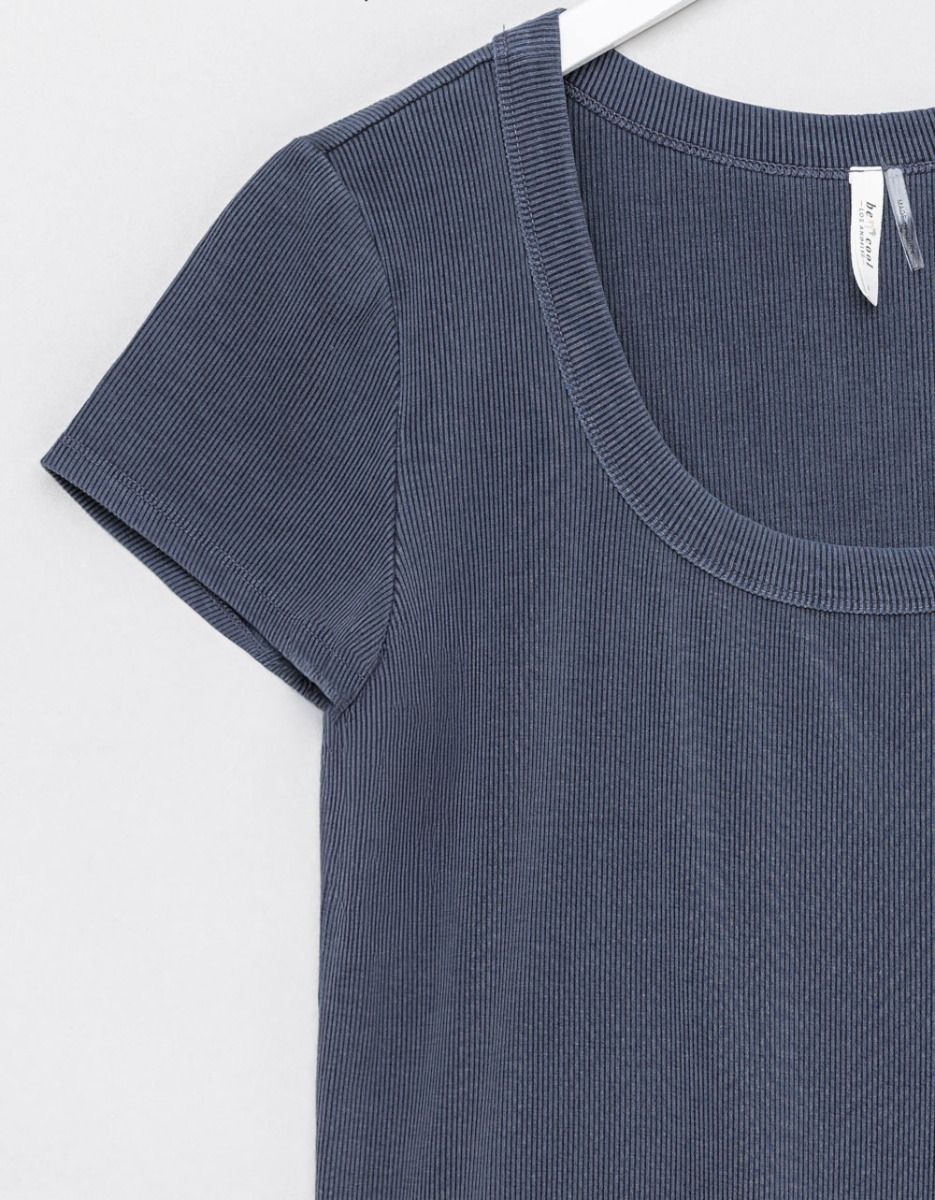 Baby Scoop Tee in Dusty Blue_2
