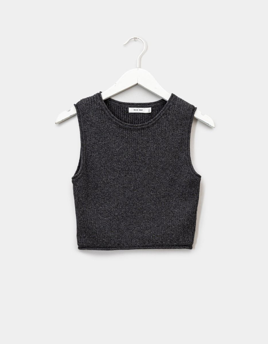 Benny Knit Top in Charcoal_0