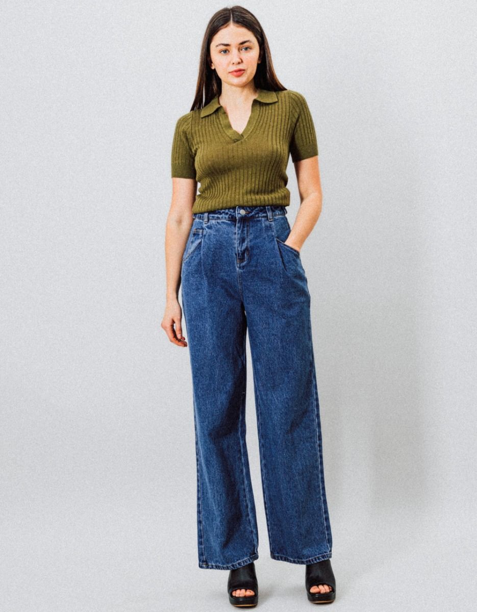 Birdie Pleated Denim Trouser_1