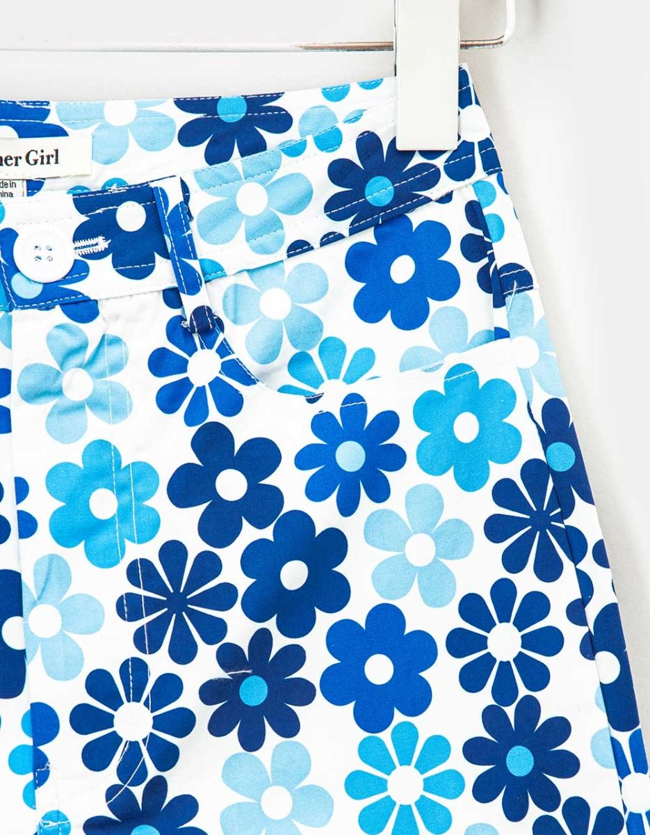 Blue Floral Crop Jeans_5