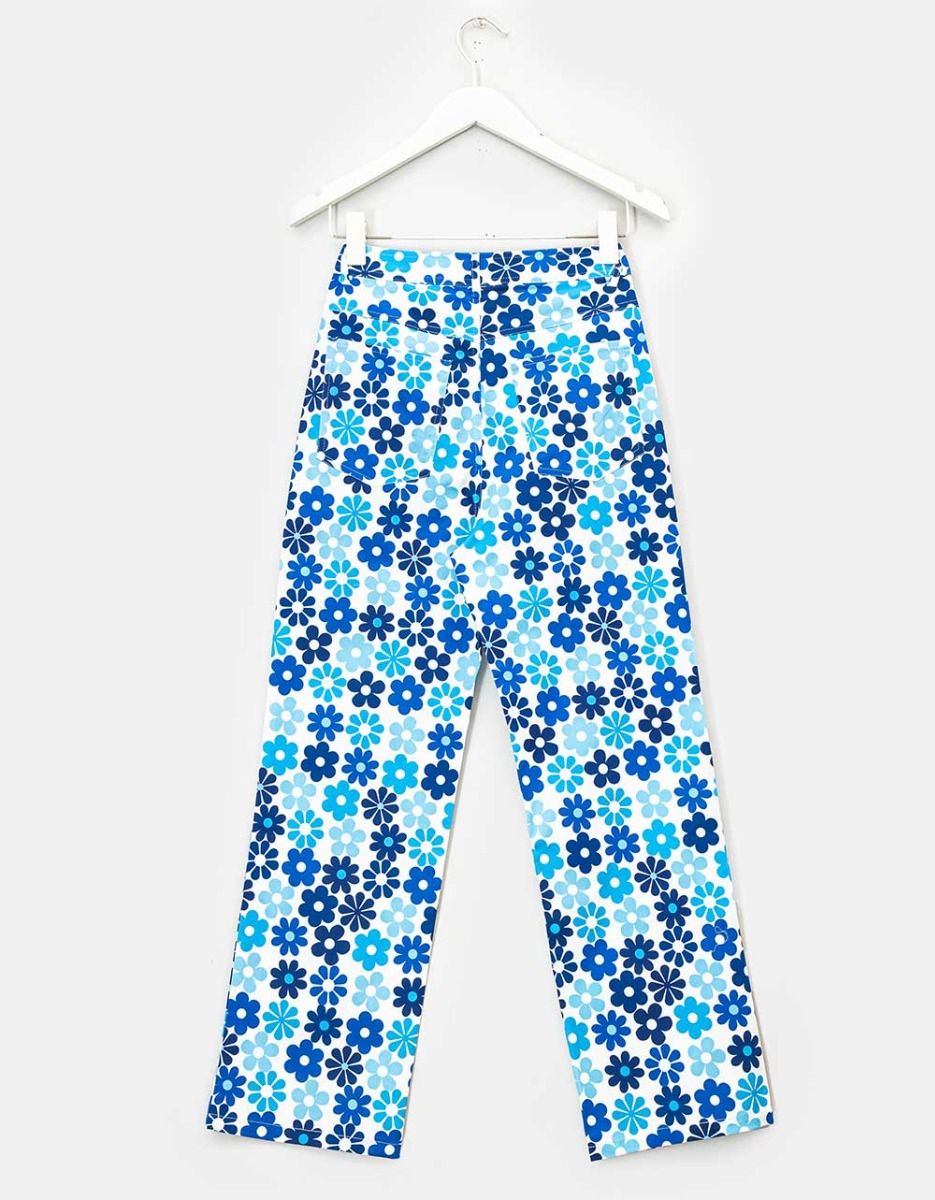 Blue Floral Crop Jeans_6