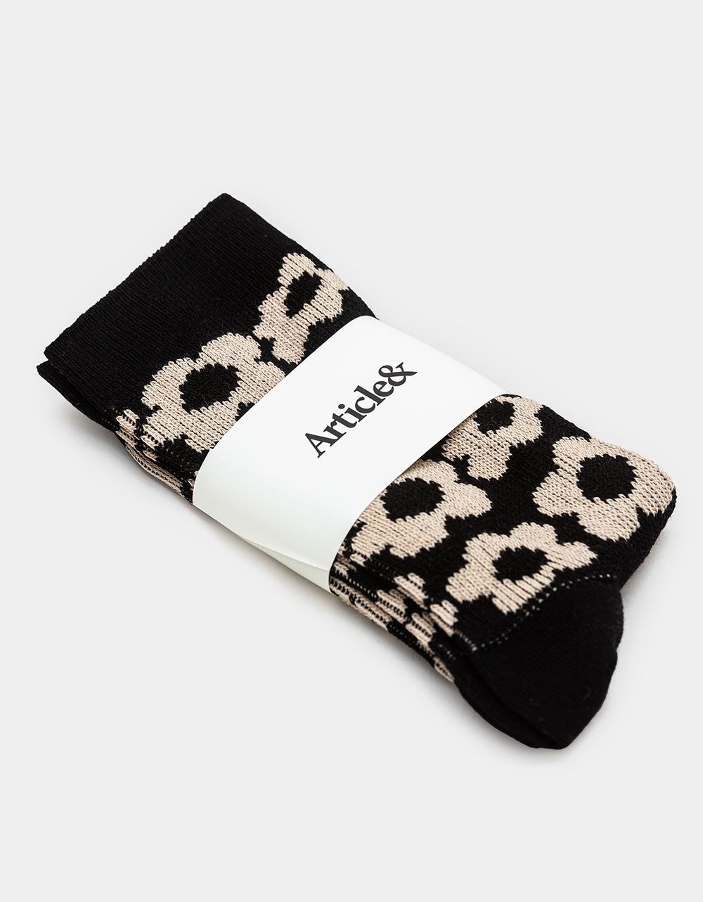Bold Flower Sock in Black_3