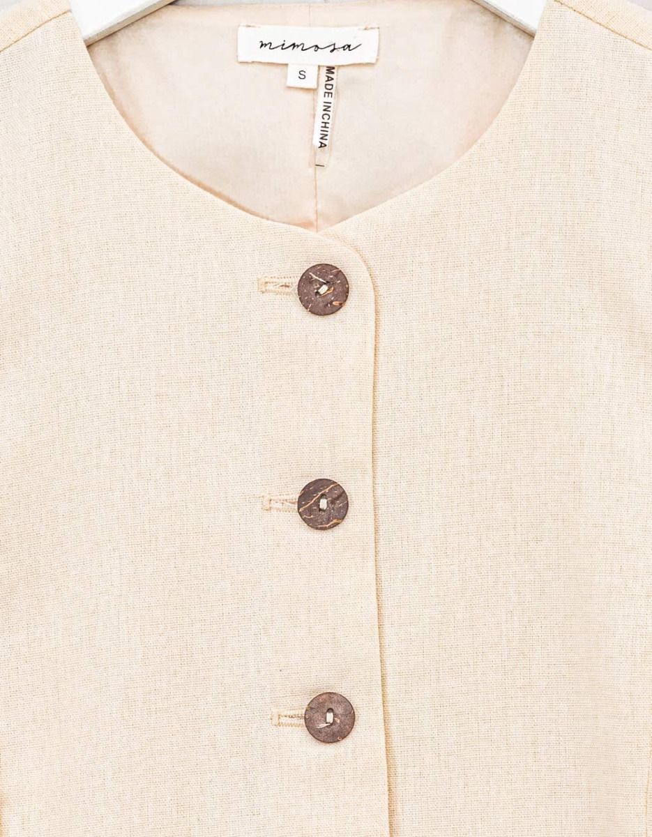Bouton Waistcoat in Natural_2
