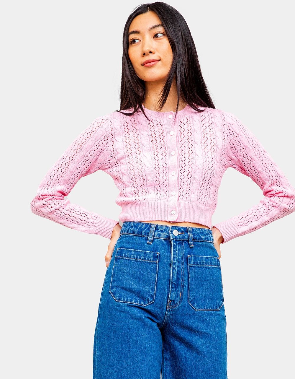 Brittney Cardigan in Pink_2