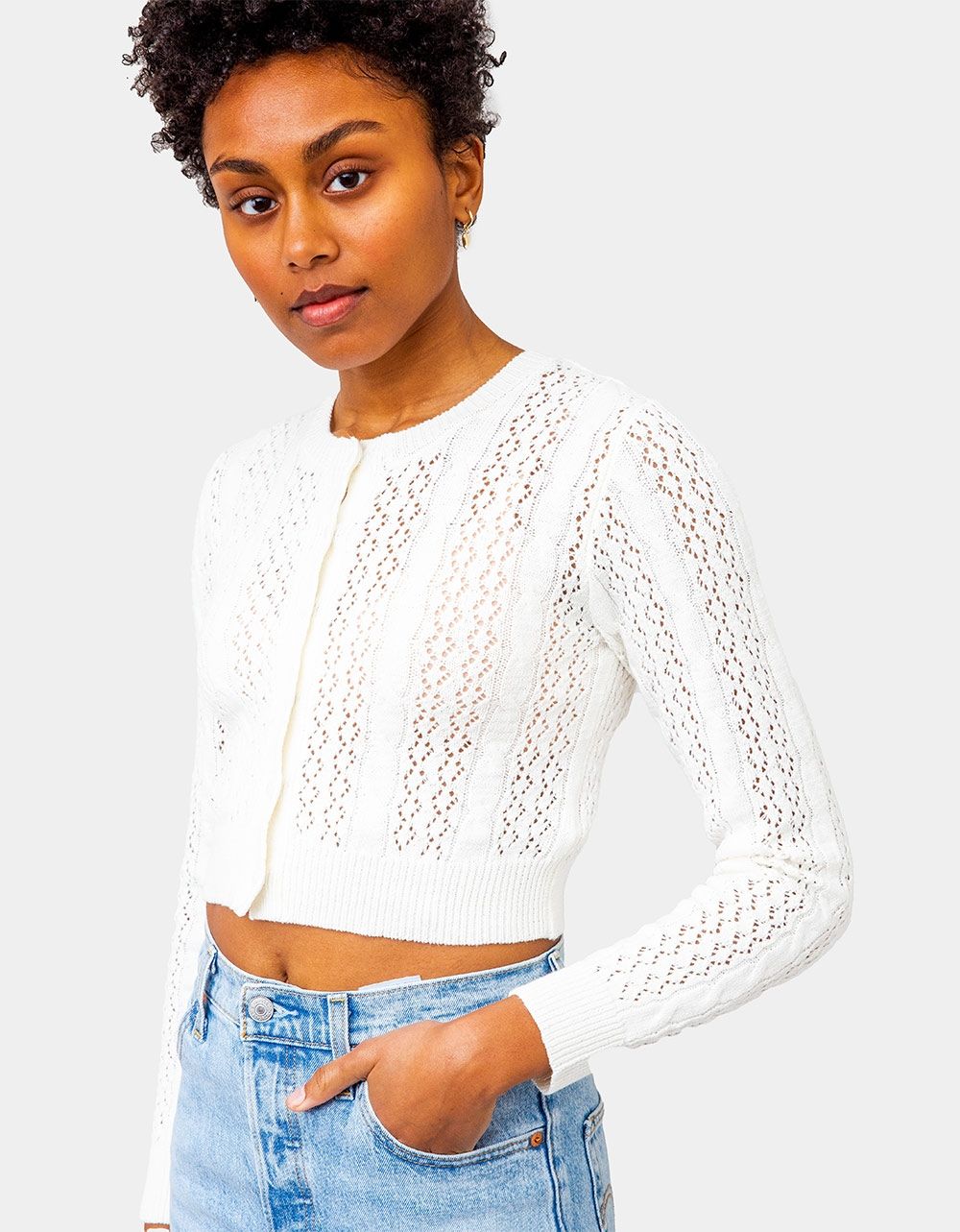 Brittney Cardigan in White_0