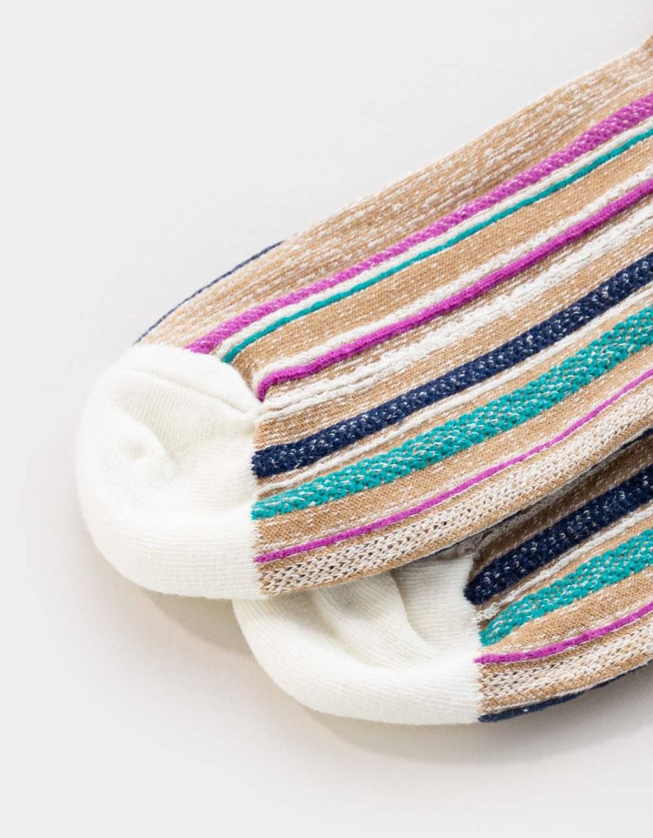 Busy Stripe Socks in Ivory_1