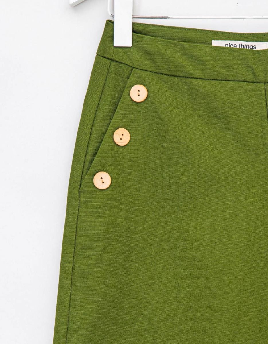 Buttoned Linen Cotton Pants_6