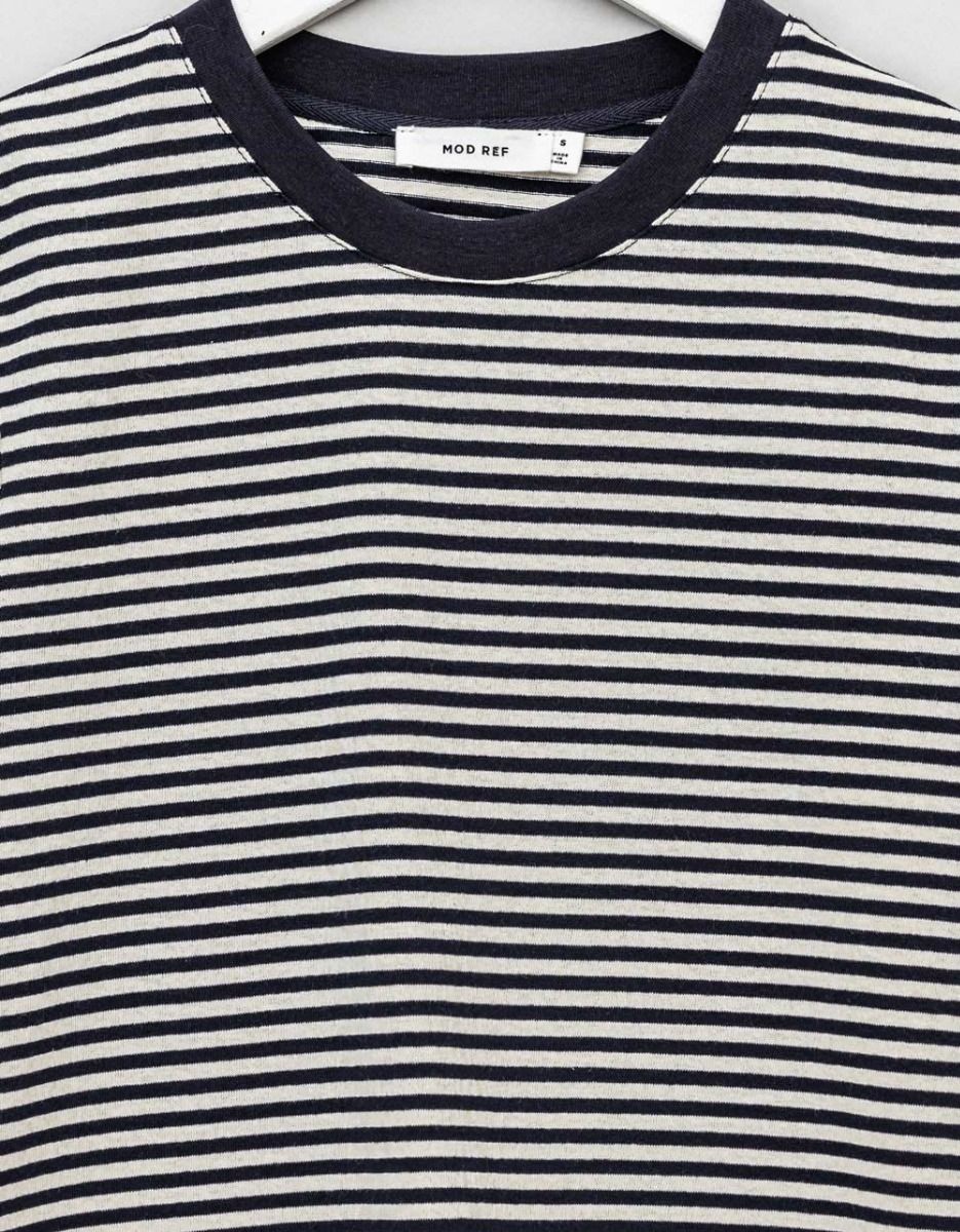 Cade Stripe Tee in Navy_1