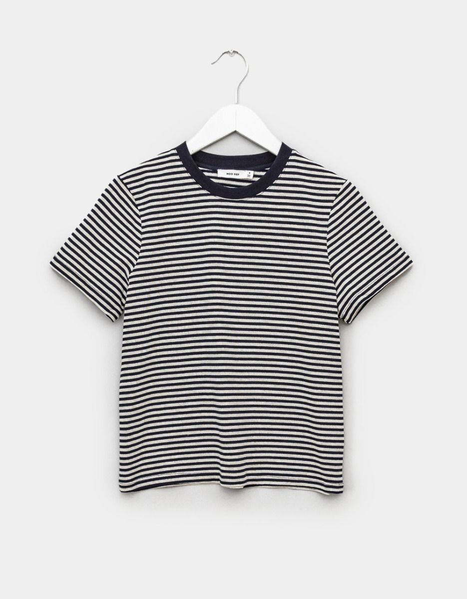Cade Stripe Tee in Navy_0