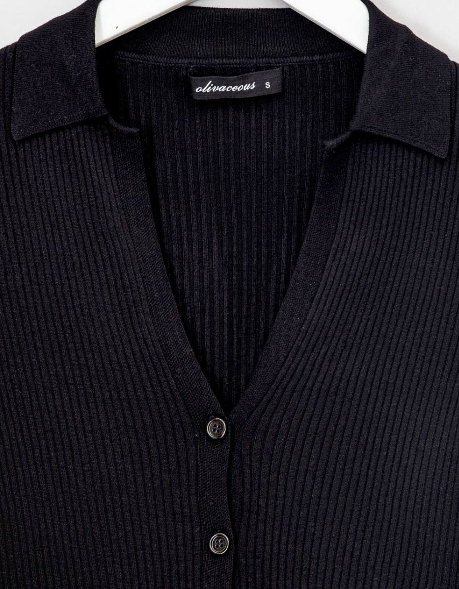 Cal Button Knit in Black_1