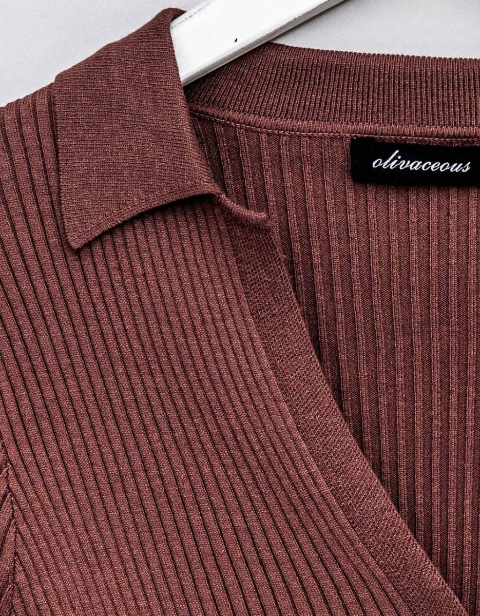 Cal Button Knit in Brown_4