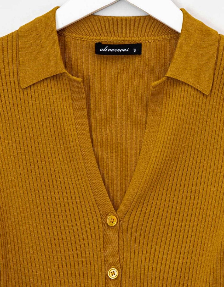 Cal Button Knit in Mustard_2