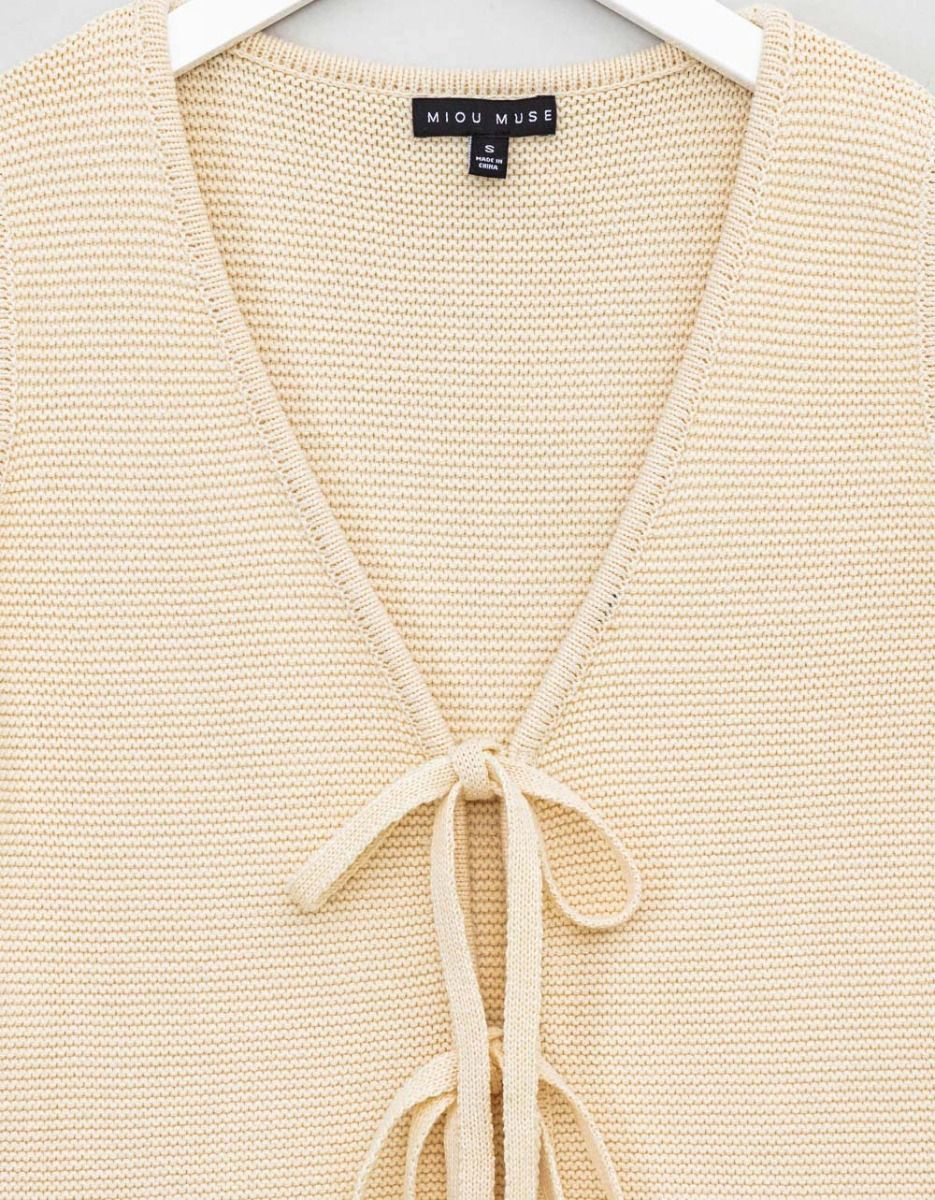 Cara Tie Vest in Cream_2