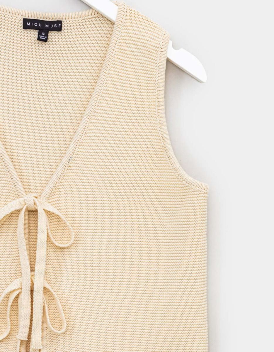 Cara Tie Vest in Cream_1