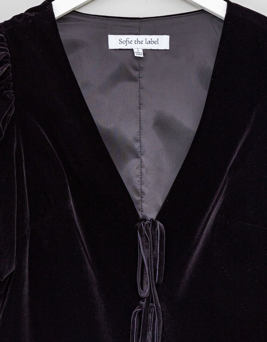 Cari Velvet Tie Blouse_2