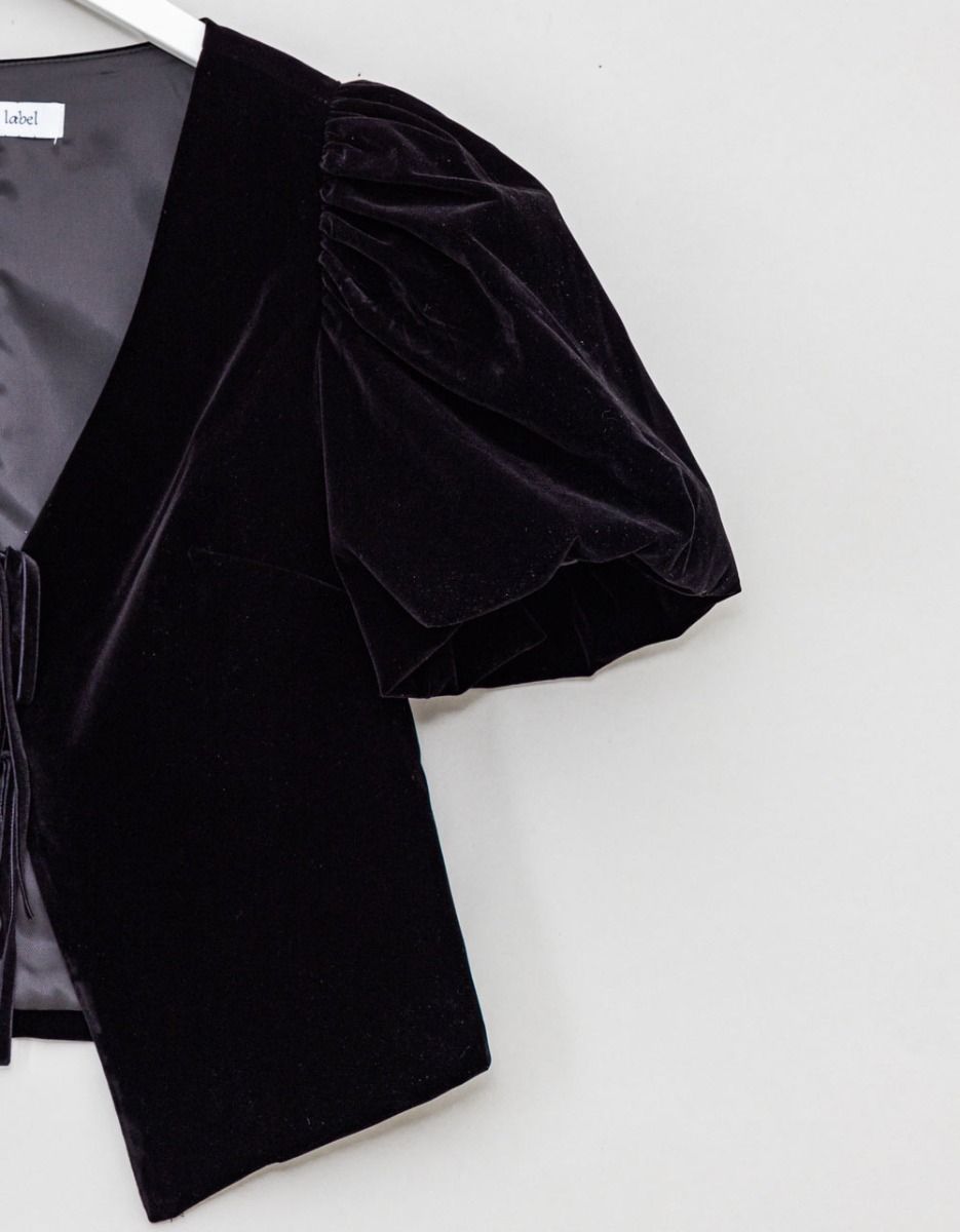 Cari Velvet Tie Blouse_1
