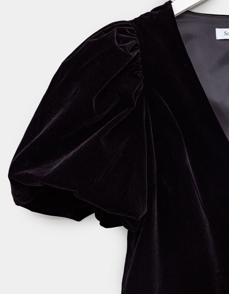 Cari Velvet Tie Blouse_3