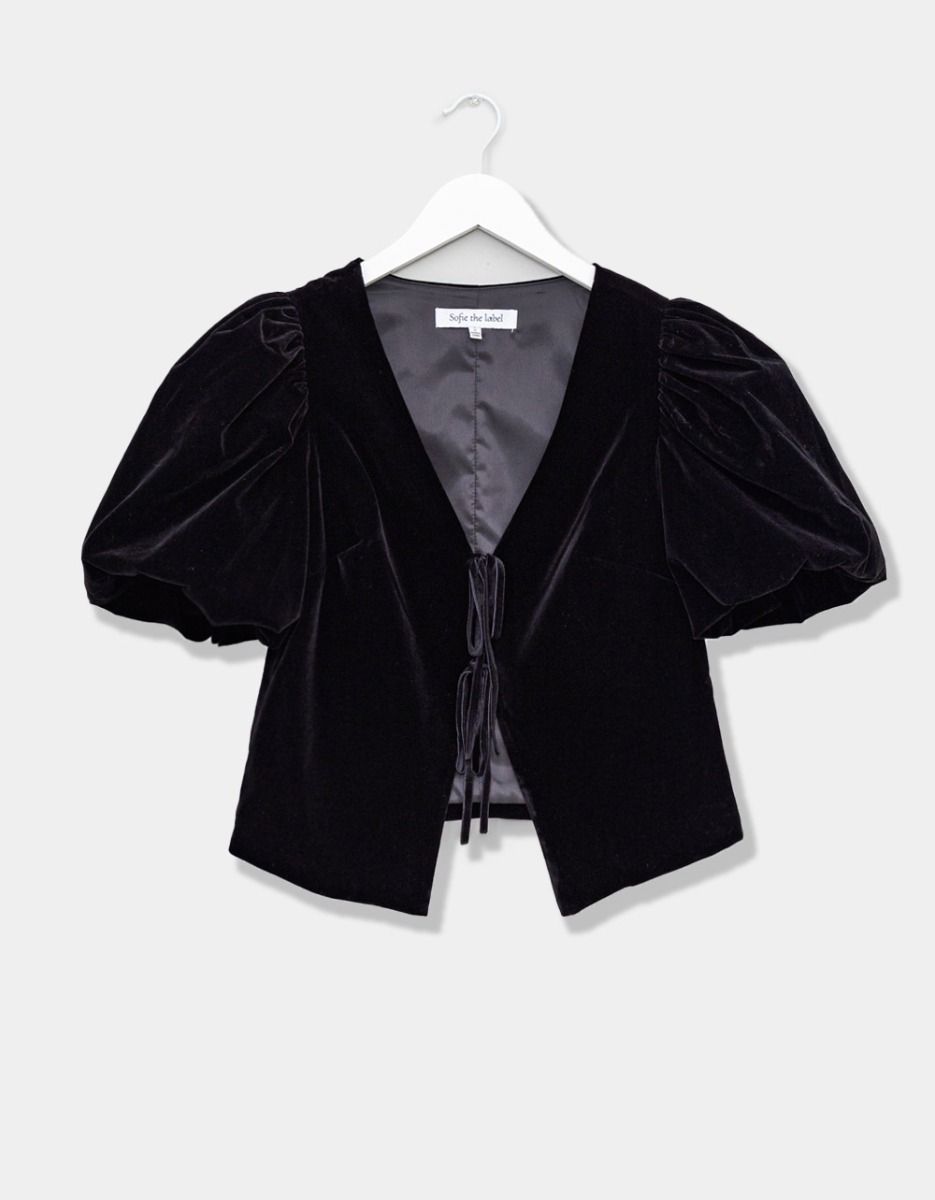 Cari Velvet Tie Blouse_0